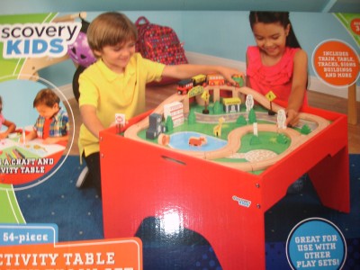 reversible wooden train table