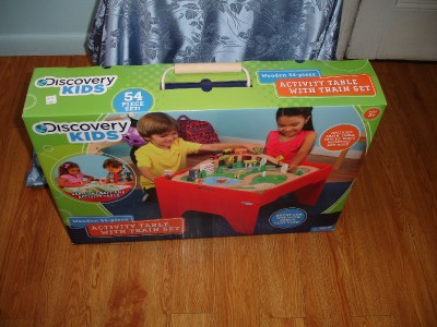 reversible wooden train table