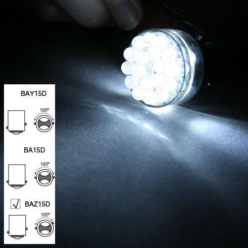 2x 24 SMD LED P21/4W 566 BAZ15D 150º Signal Light Bulb Dual Filament 6V ...
