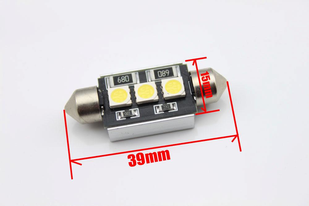 Canbus BMW X5 E53 (0007) Number Plate Light LED Bulbs C5W 39mm 3 LED