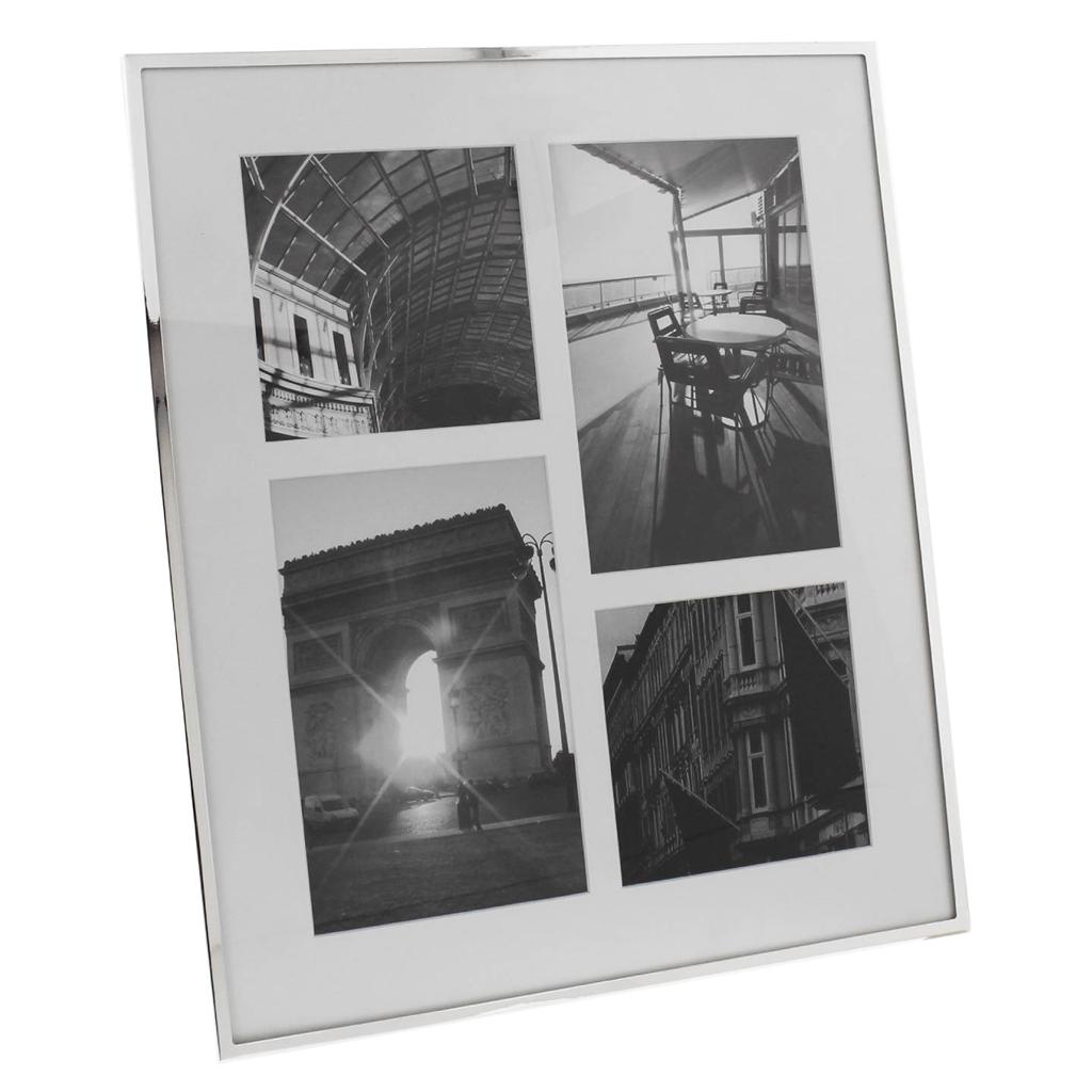 Plain Silver Plated MultiAperture Frame 4 Photo Frame Gift FS116243