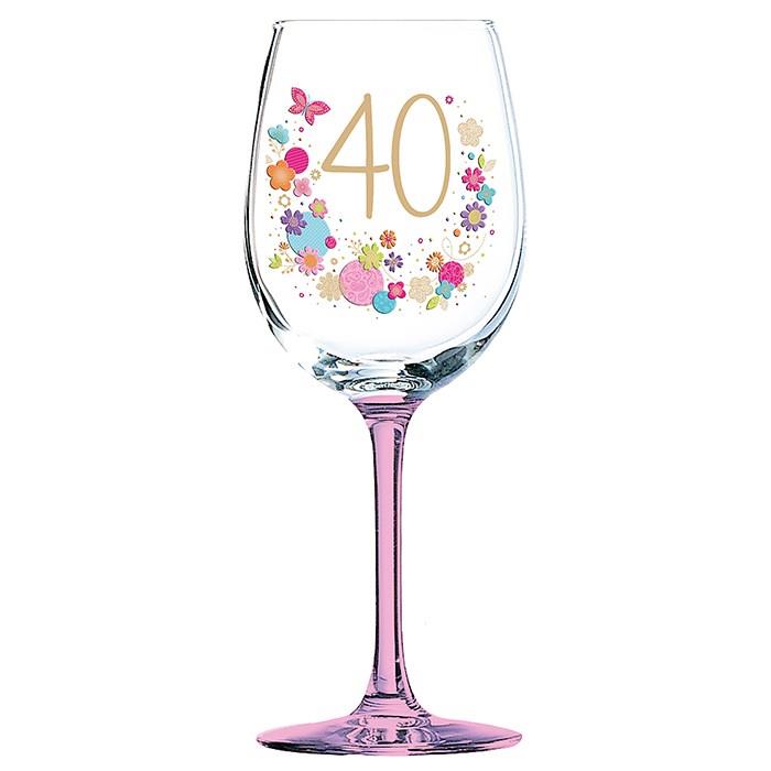 40th birthday champagne glass