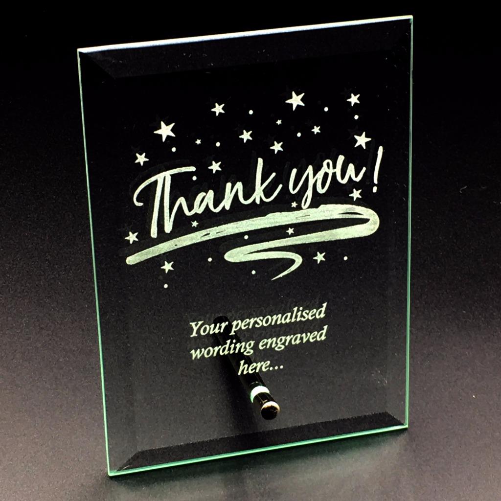 Thank you Sentiment Personalised Engraved Glass Plaque THANKGP eBay