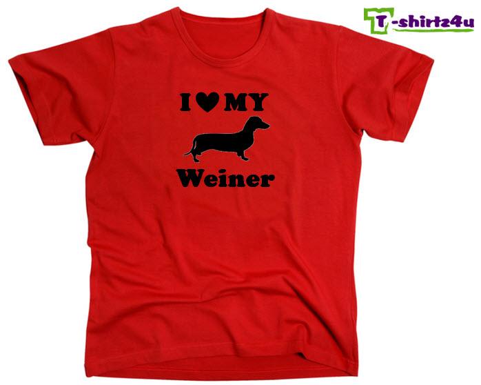 I HEART MY WEINER Love Dachshund Dog Cute Puppy Pet Funny TShirt NEW