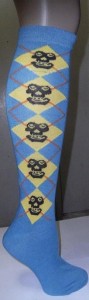 WOMEN/GIRLS ARGYLE SKULL HOSIERY KNEE HIGH SOCKS 3 PR