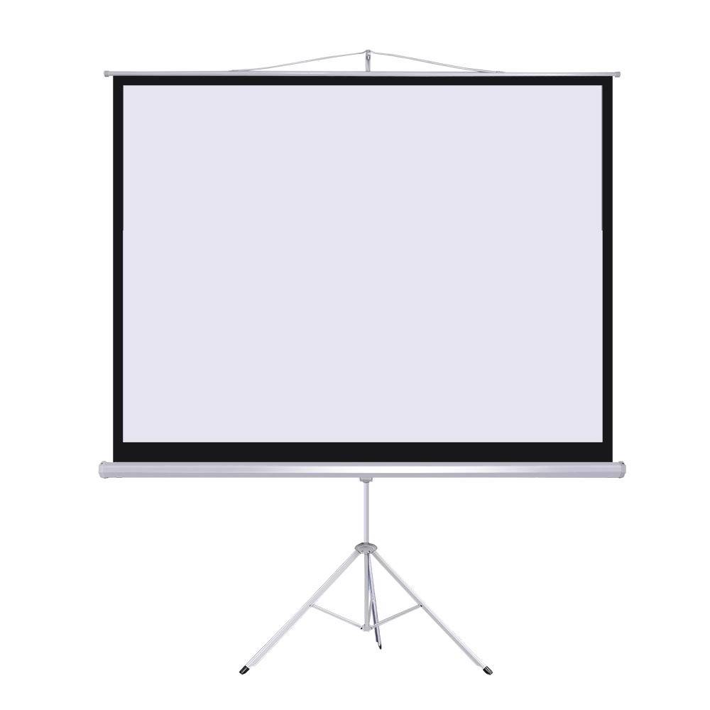 PRO 100" 1 1 Ratio Tripod Retractable Projector Screen Home Theatre eBay