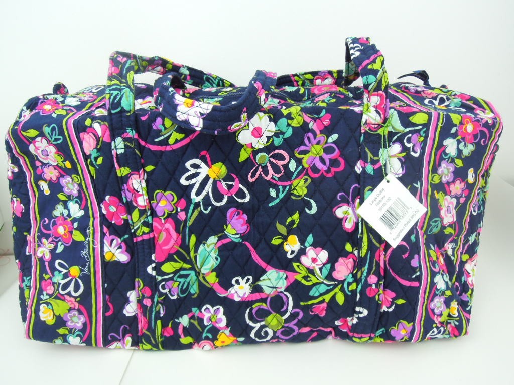 NWT Vera Bradley Large Duffel travel Gym bag in Ribbons eBay