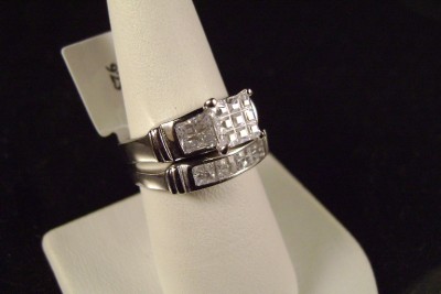 Cheap Diamond Wedding Ring Sets on Mens Women Engagement Wedding Bridal Ring Set His Her   Ebay