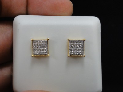 diamond studs for men. MEN/LADIES GENUINE DIAMOND STUDS 7 MM 4-PRONG EARRINGS