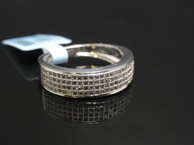 Pave Wedding Bands on New   Ladies Diamond Pave Engagement Wedding Band Ring   Ebay