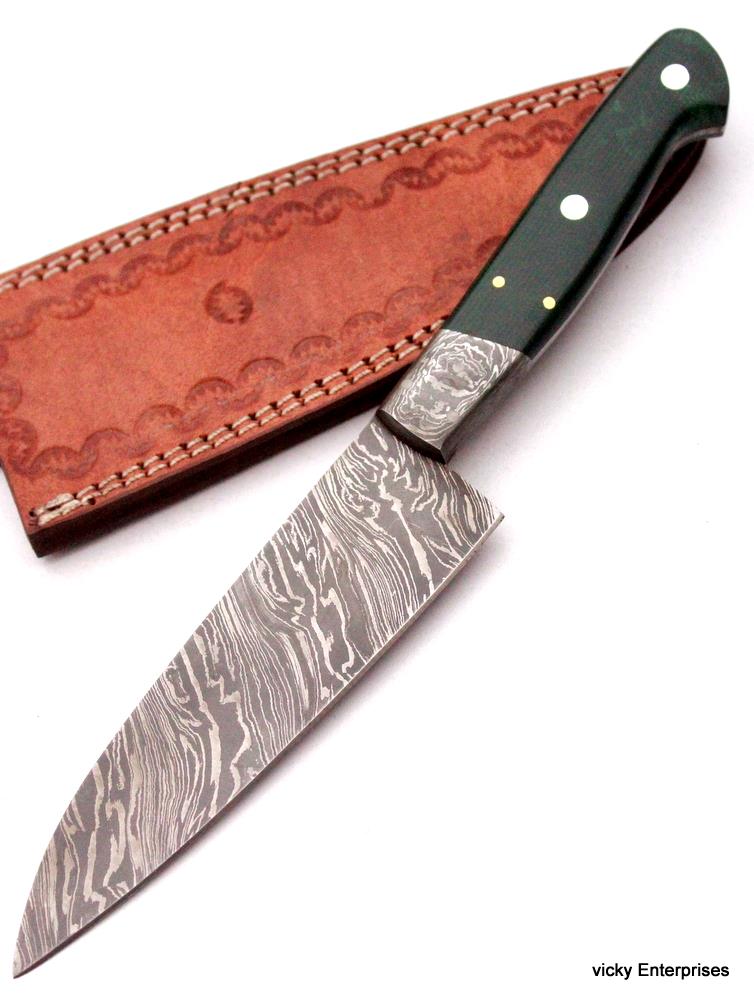 Damascus Knife Custom Handmade Inches Micarta Handle Chef Knife