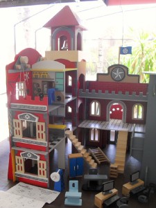 wooden play firehouse