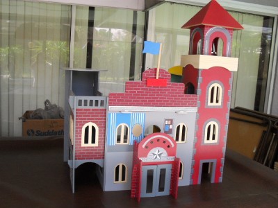 wooden play firehouse