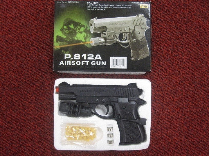 NEW 200 FPS AIRSOFT GUN Pistol Laser Black 6mm .12 g BB
