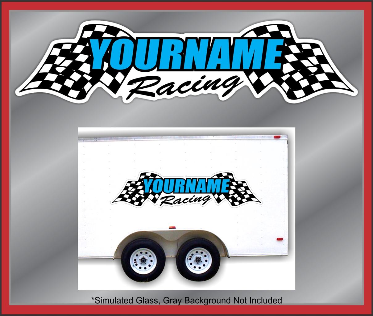 6" Custom Name Racing Decals Trailer Car IMCA Model Modified Sprint Stock Team - Imagen 8 de 8