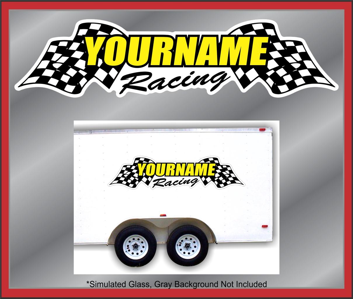 6" Custom Name Racing Decals Trailer Car IMCA Model Modified Sprint Stock Team - Imagen 7 de 8