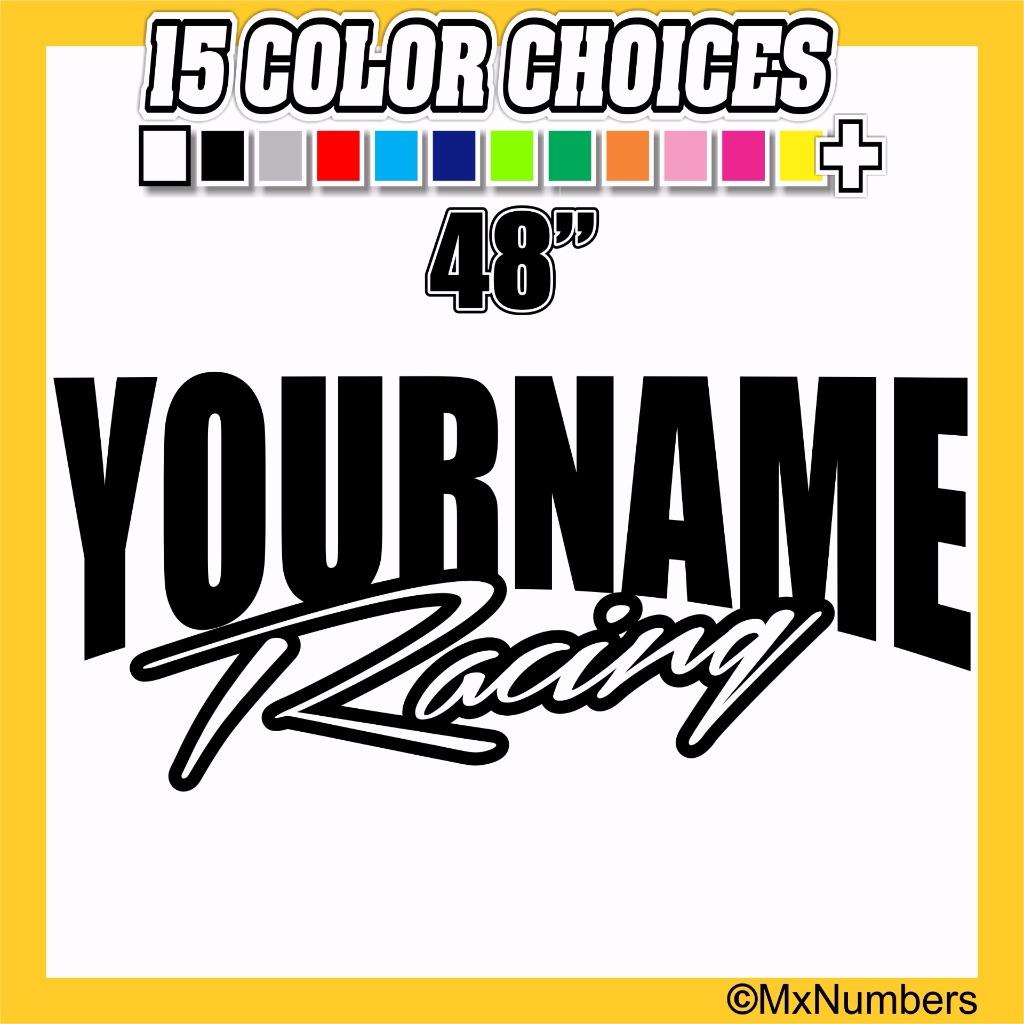 48" Name Racing Trailer Decal Sticker Car IMCA Model Modified Sprint Stock Team - Foto 5 di 18