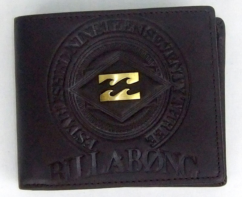 BILLABONG Mens Leather Tri Fold Surf Wallet 2 in 1 Green or Brown NEW eBay