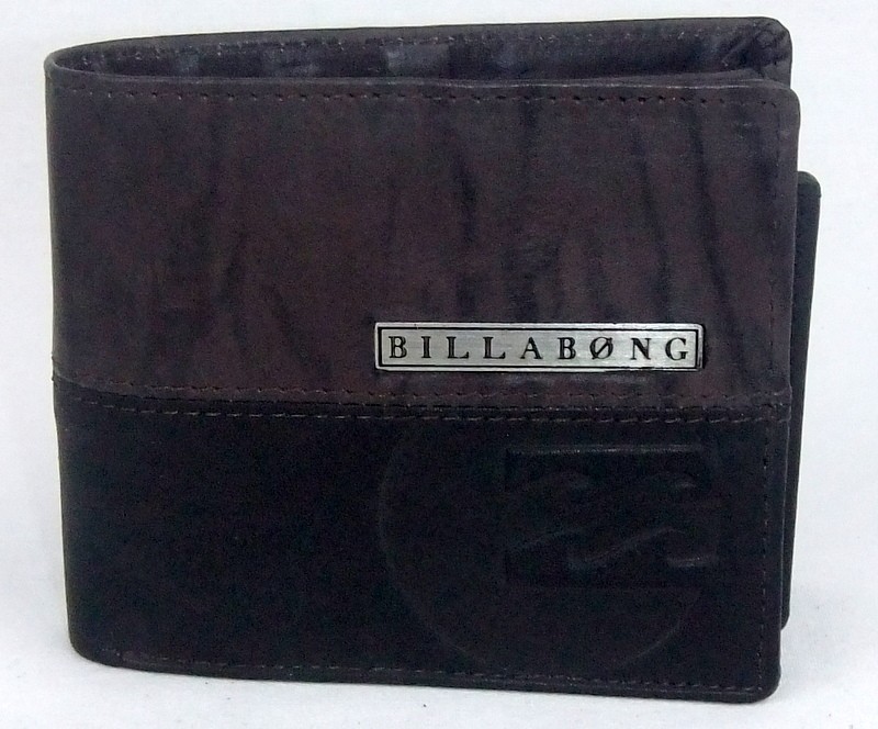 BILLABONG Mens Leather Tri Fold Surf Wallet 2in1 Brown Black Tan +Gift Box NEW eBay