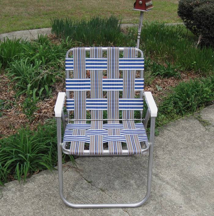 Sunbeam Webbed Aluminum Folding Lawn Chair Patio Beach ...