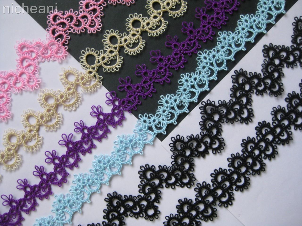 Tatting Lace Premade Page Border Zig Zag/Scalloped Trim Edging