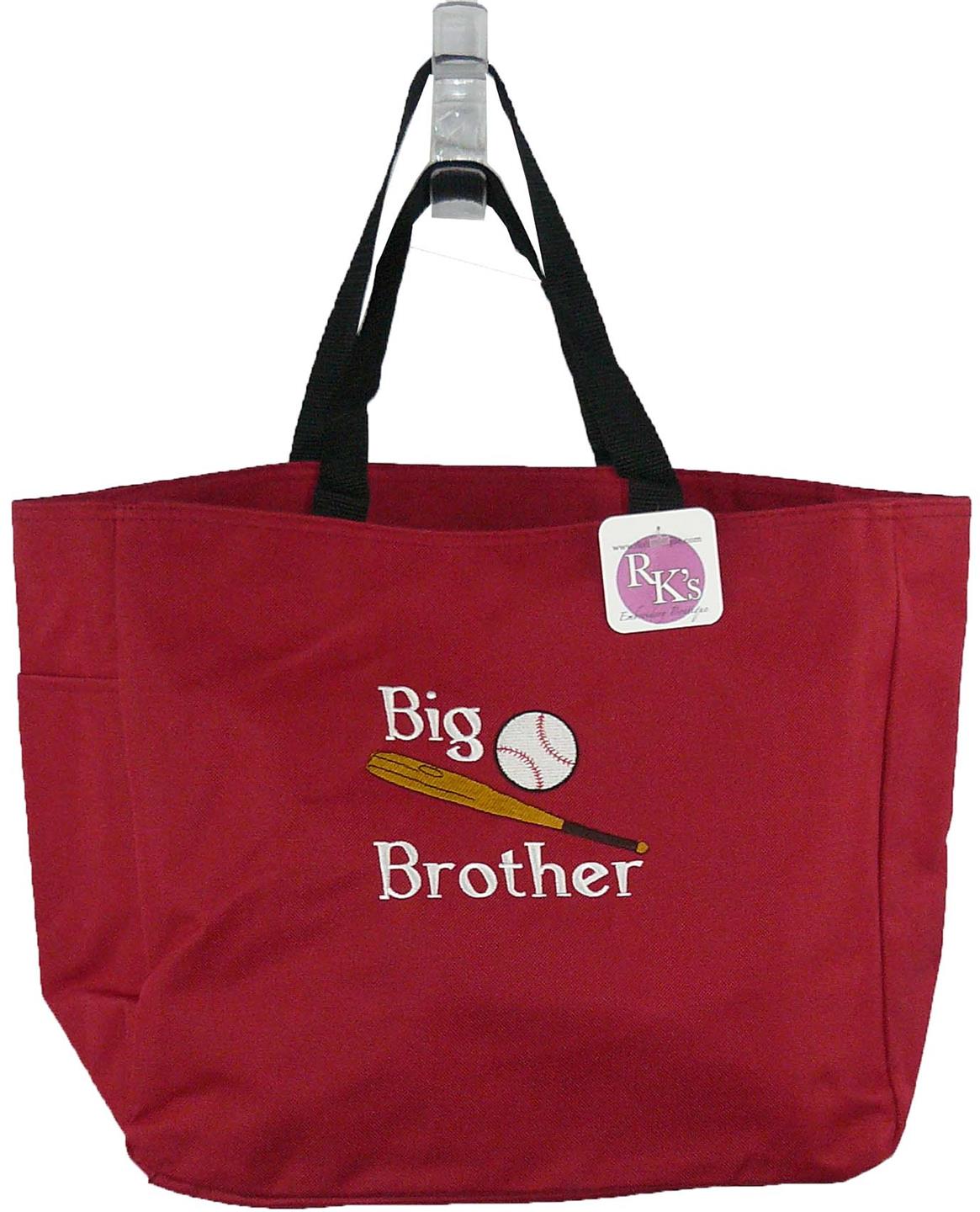 Big Brother Baseball Tote Essential Bag Sports Ball Bat Monogram New