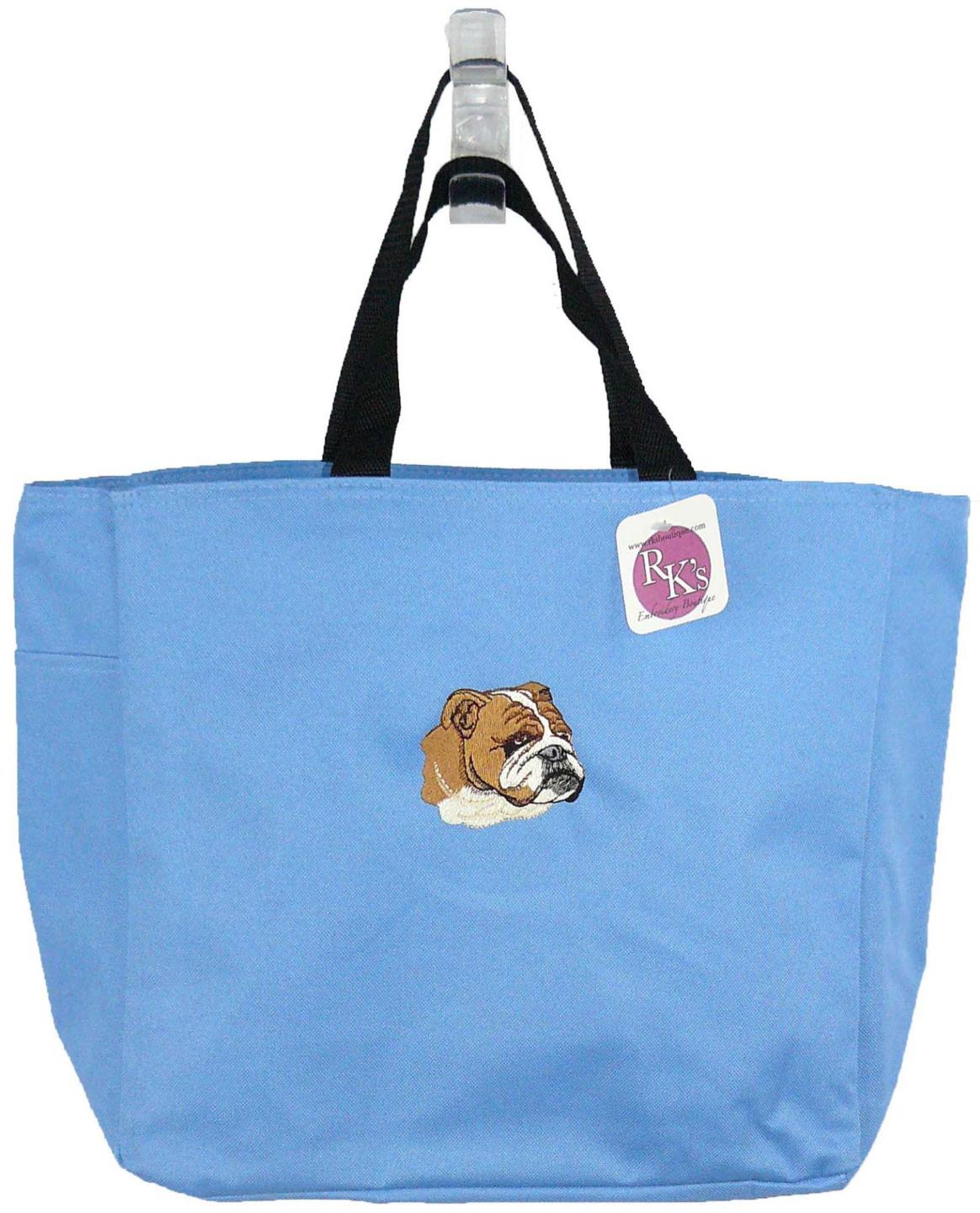Bulldog Mascot Monogram Custom Embroidered Doggy Daycare Essential Tote