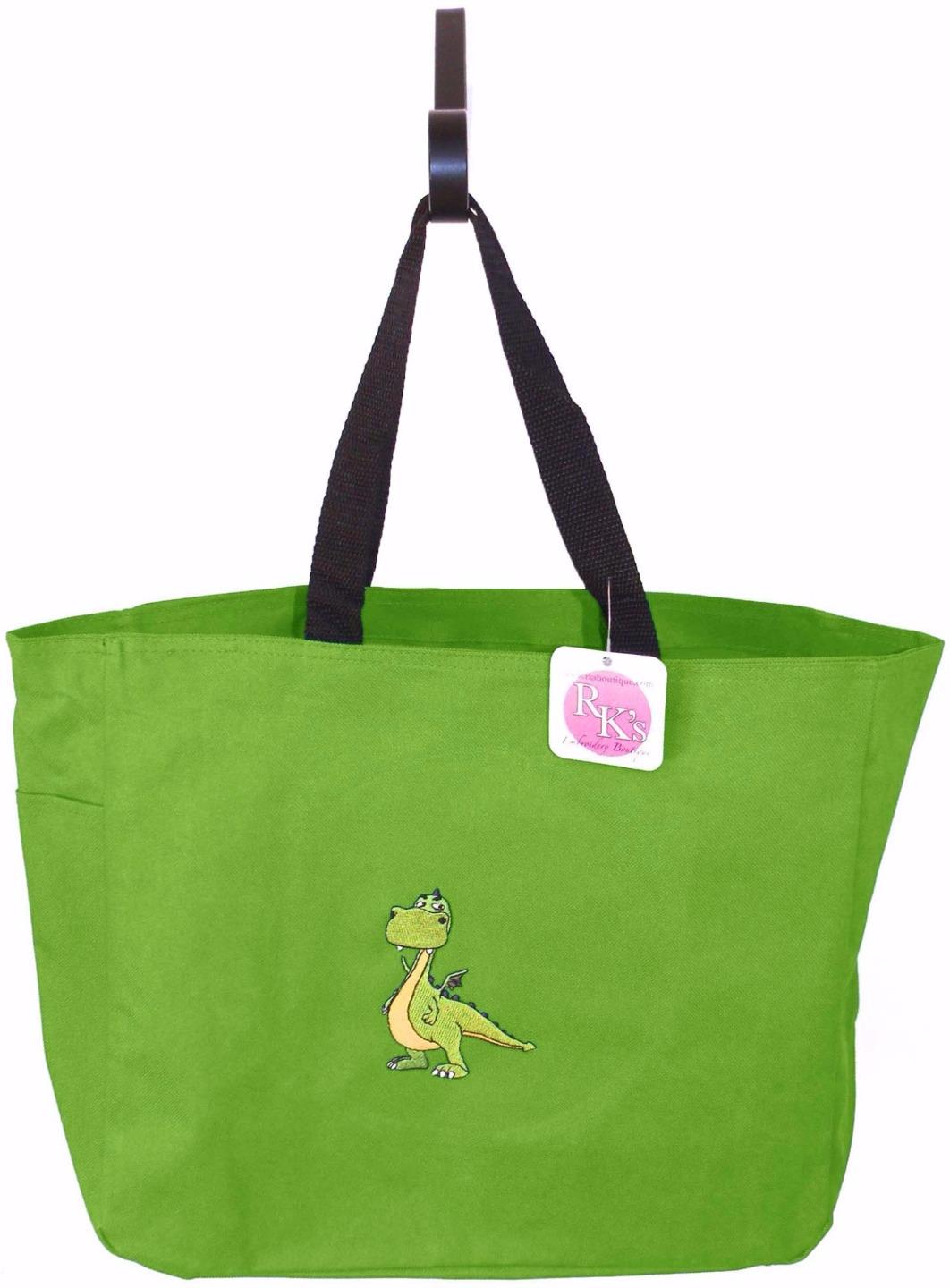 Funny Dragon Essential Tote Bag + Free Name Monogram Custom Embroidered NWT | eBay