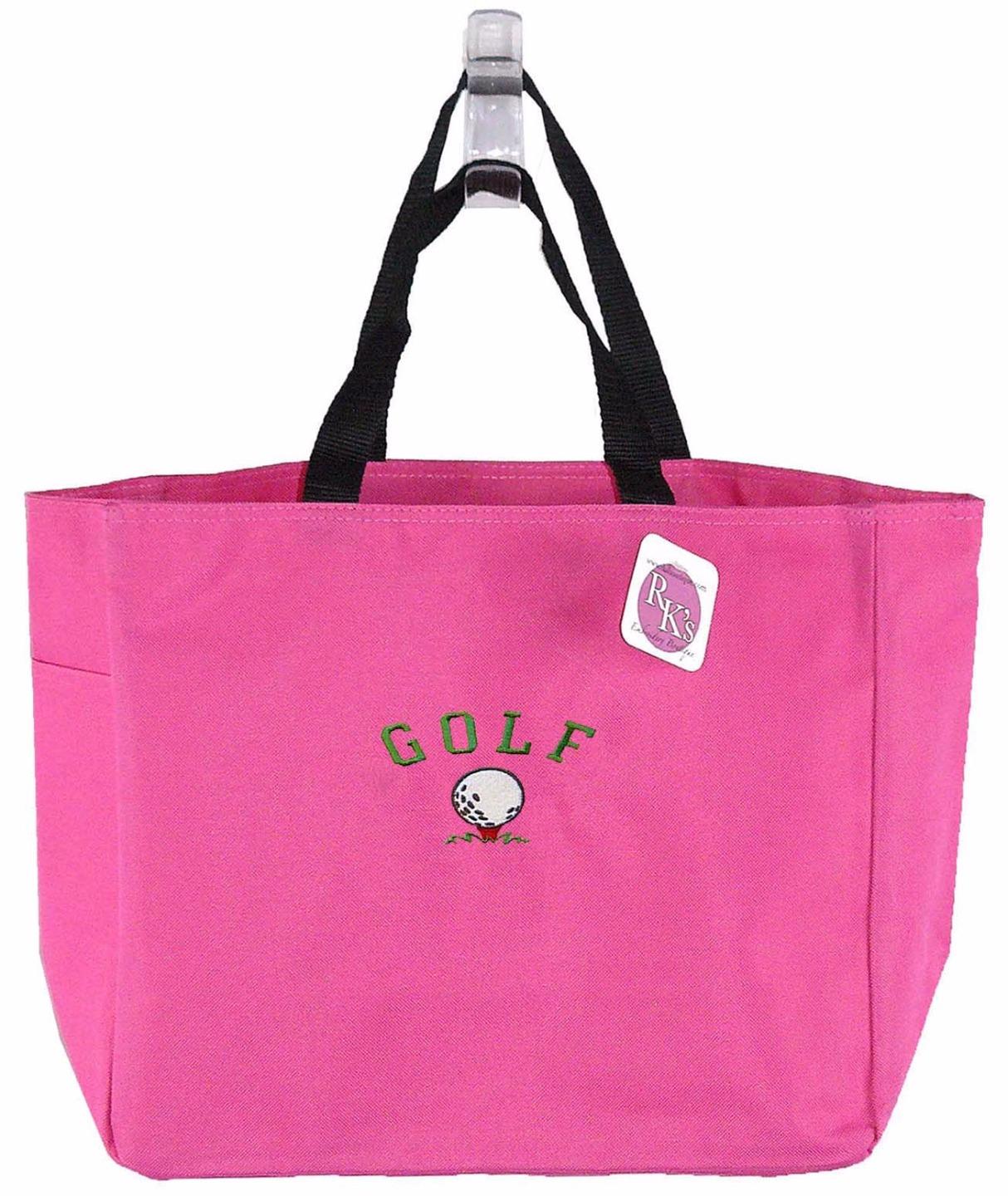 Golf & Ball Golfer Gift + Free Name Custom Embroidered Essential Tote