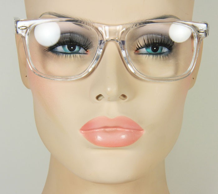 New Large Mens Or Womens Clear Square Rectangular Frame Glasses 