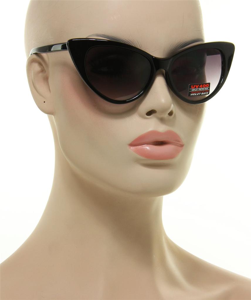 New Black Frame 60's Sexy Greaser Girls Shades Nikita Cateyes Fashion