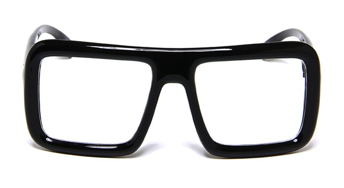 New Gloss Black Bold Thick Square Mens Extra Large Clear Lens Glasses Eyeglasses Ebay