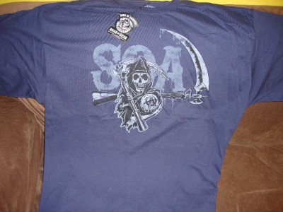 Sons Anarchy Clothing   on Sons Of Anarchy Logo Licensed Navy Men S T Shirt   Ebay