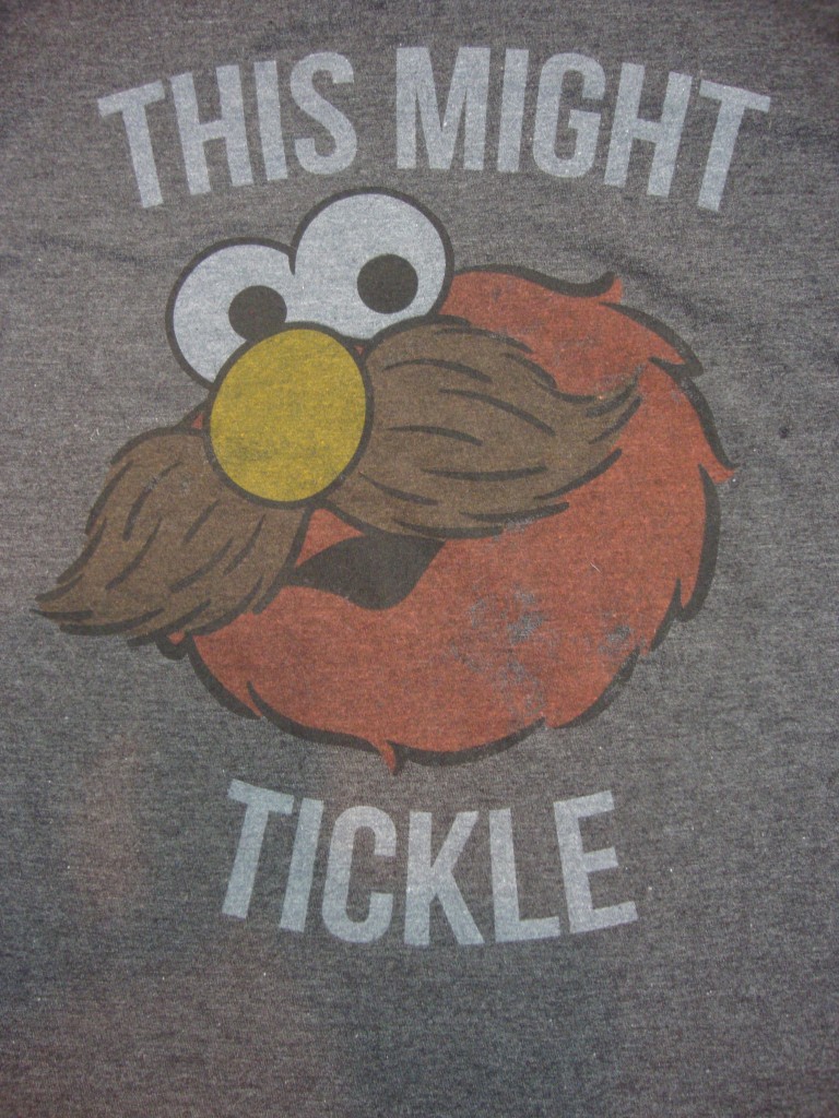 sesame street elmo with mustache this might tickle mens t shirt