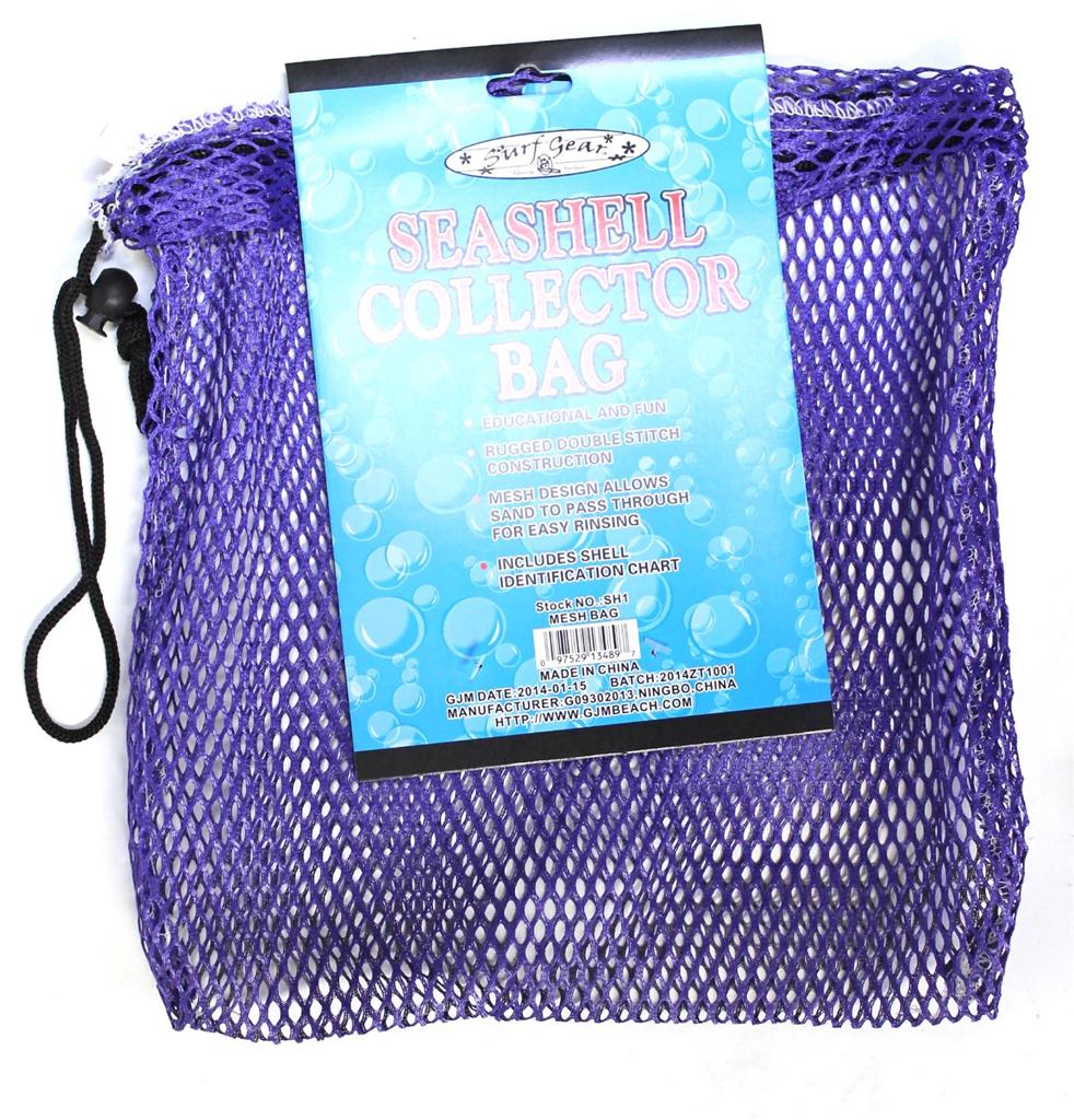 Mesh Seashell Collection Bag (12" x 12") with Shell Identification