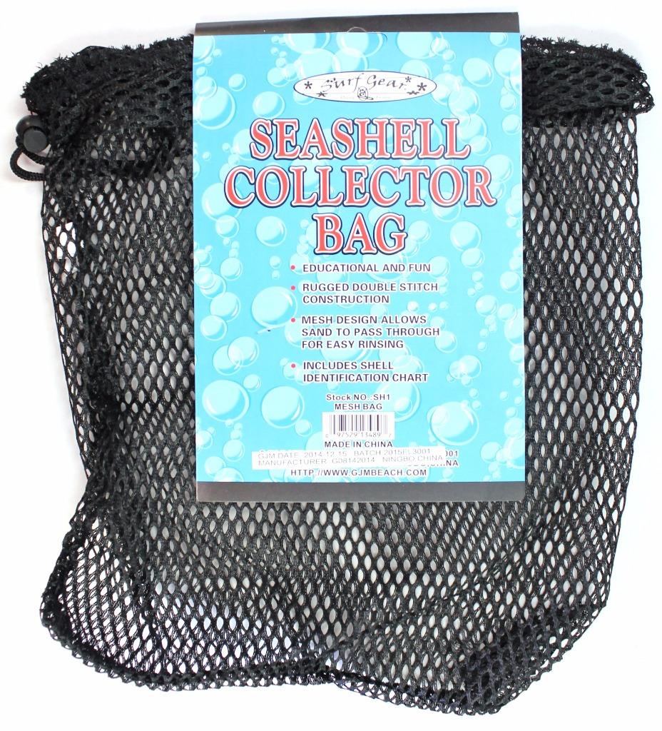 Mesh Seashell Collection Bag (12" x 12") with Shell Identification