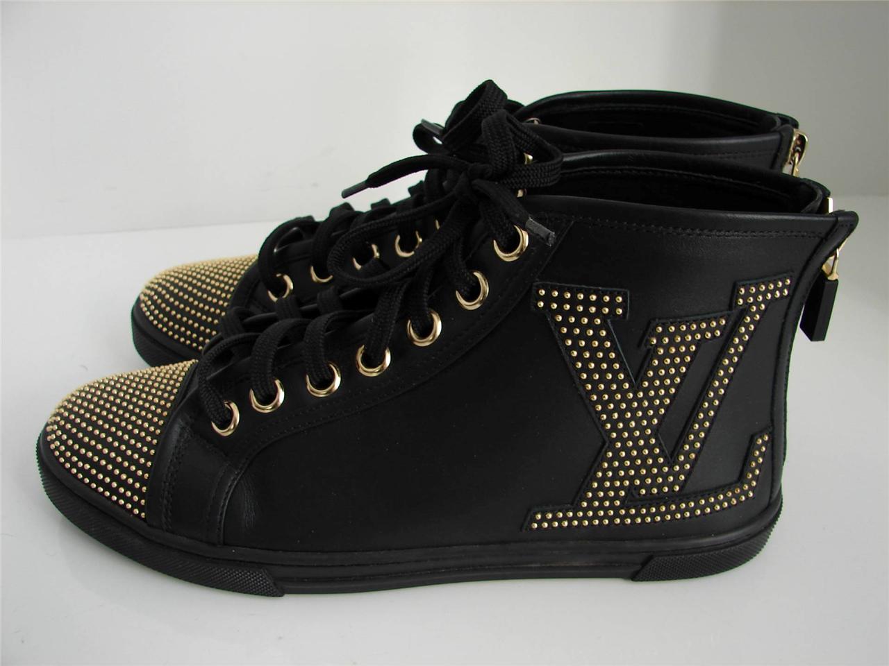 Louis Vuitton Studded Leather High Top Sneakers/Shoe Sz 37 MUST SEE! | eBay