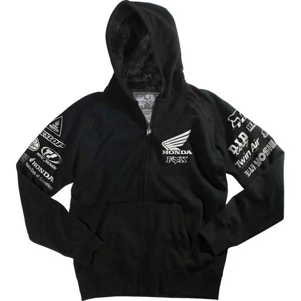 Fox Riders Mens HONDA SASQUATCH Zip Hoody BLACK 45860 Racing Hoodie Sweatshirt - Picture 1 of 1