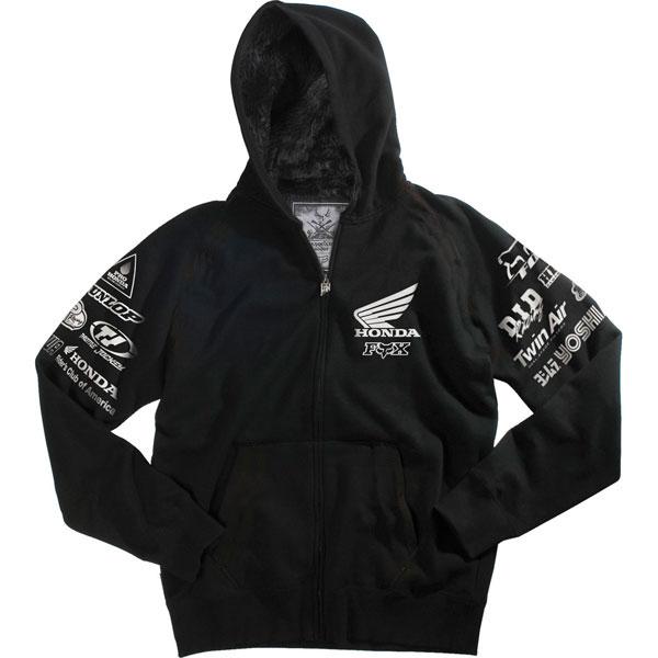 Fox Riders Mens HONDA SASQUATCH Zip Hoody BLACK 45860 Racing Hoodie Sweatshirt - Photo 1 sur 1