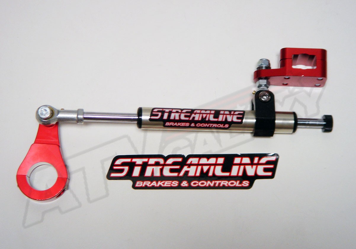 Streamline Red 7 Way Steering Stabilizer 1.25" Stem Honda TRX450R TRX