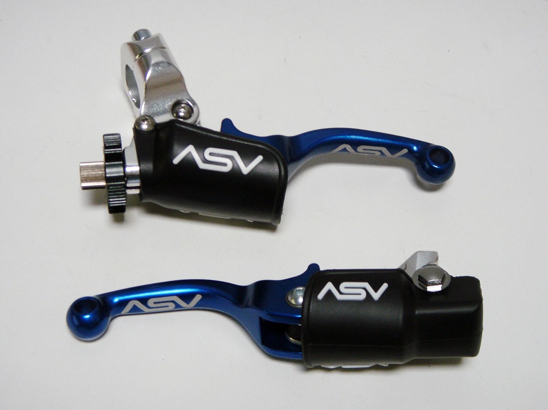 ASV F3 SHORTY Anodized Blue Brake Clutch Levers Pair Pack YZ125 YZ250