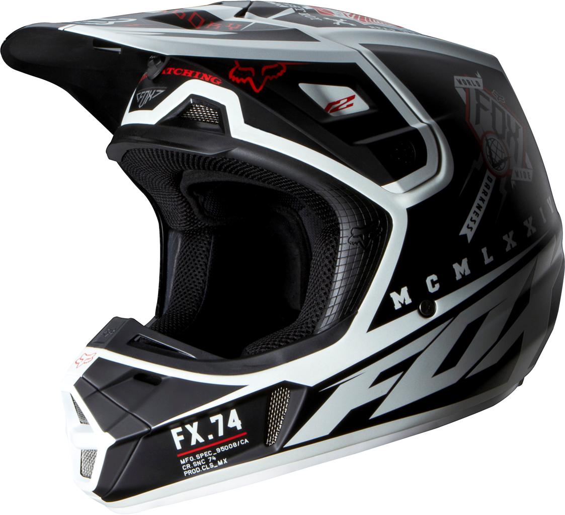 2014 FOX RACING V2 OVERSEER Helmet MATTE BLACK 07120001 Motocross Dirt