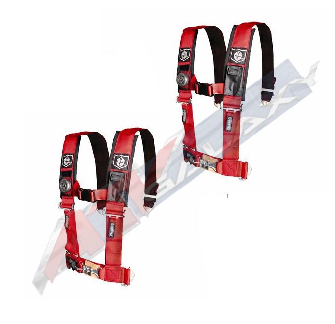 Pro Armor 5 Point Harness 3" Pads Seat Belt PAIR RED Polaris RZR XP1000