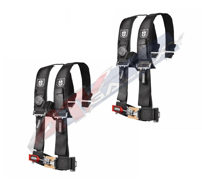 Pro Armor 4 Point Harness 3" Pads Seat Belt PAIR BLACK Polaris RZR