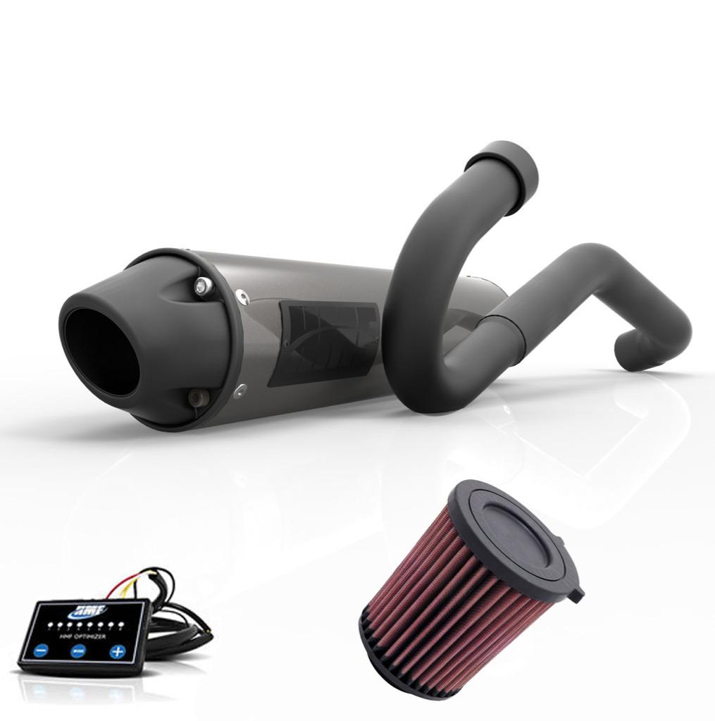 HMF BLACKOUT Performance Full Exhaust + EFI + K&N Honda Rancher 420