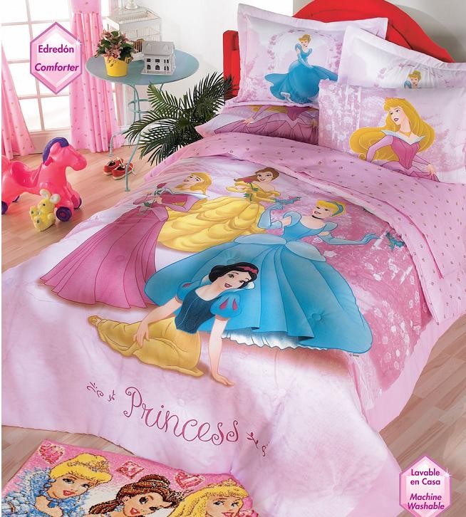 Disney Princess Girls Pink Comforter Bedding Set Full 8 eBay