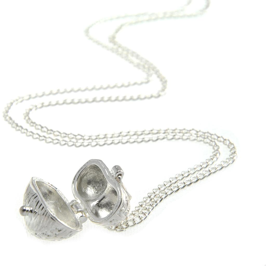 Silver Heart Pill Box/Locket Long Pretty Charm Necklace eBay