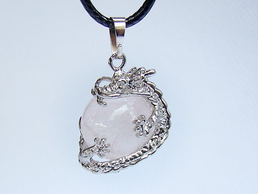 Fashion Gemstone Dragon Ball Round Pendant Necklace Agate Amethyst Quartz Opal - Picture 8 of 10