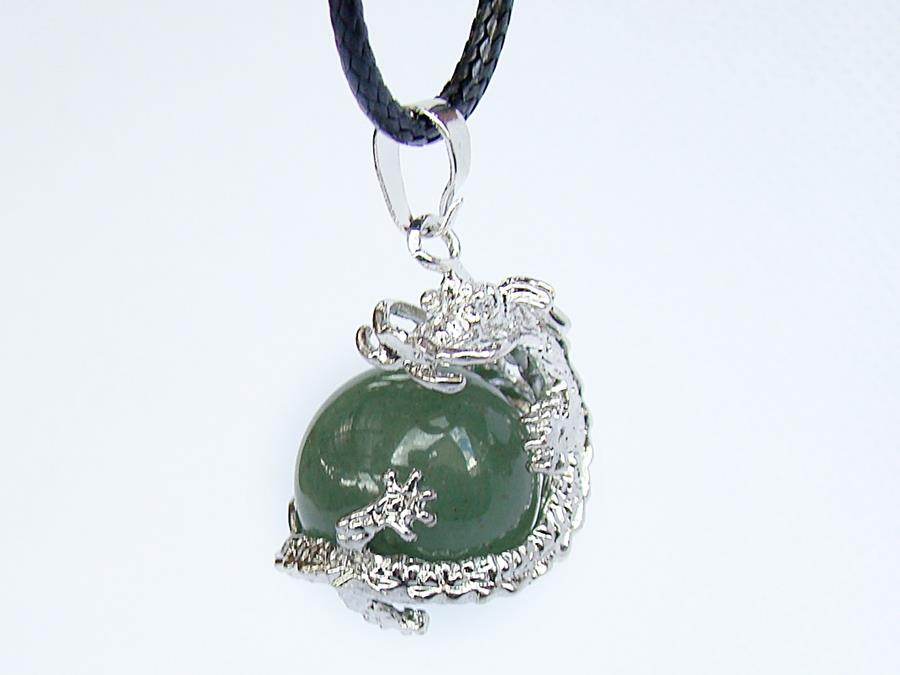 Fashion Gemstone Dragon Ball Round Pendant Necklace Agate Amethyst Quartz Opal - Picture 6 of 10