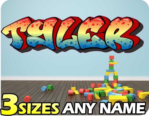 Wall Sticker Art Personalised Name Graffiti Boy Bedroom Girls 
